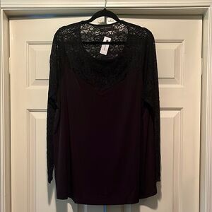 Plus Size Lane Bryant Black Blouse Elegant Design
